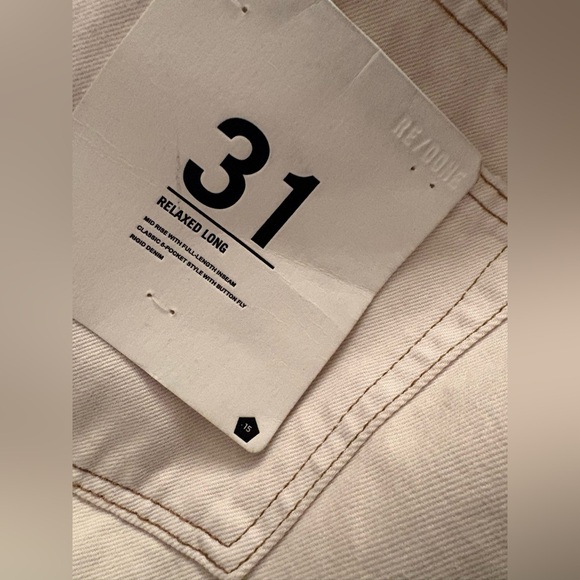 Re/Done Relaxed long Off-White distressed Denim Pants 31 - Picture 12 of 14